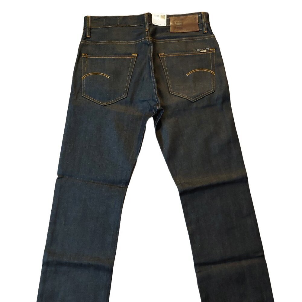 G-Star Raw 3301 Loose Brooklyn Denim Button Fly Dark Blue Denim Jeans Sz 30 NWT - Picture 10 of 15